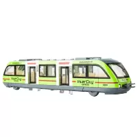 凯威 复兴号A380和谐号高铁动车组合金火车模型声光磁力地铁火车开金属仿真儿童玩具 双层敞篷巴士观光车MS1618A白色