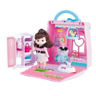 小学者 洋娃娃娃娃套装大礼盒 儿童洋娃娃小伶女孩玩具甜心手提包屋别墅城堡 公主娃娃玩具女孩生日 魔法小店503