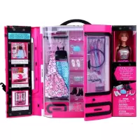 芭比(Barbie) 芭比娃娃套装大礼盒换装芭比娃娃梦幻衣橱彩虹城堡公主女孩玩具生 新款梦幻衣橱DMT58(含芭比娃娃)