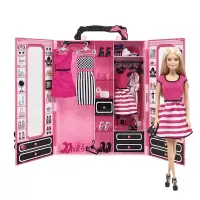 芭比(Barbie) 芭比娃娃套装大礼盒换装芭比娃娃梦幻衣橱彩虹城堡公主女孩玩具 梦幻衣橱(新)DKY31(含芭比娃娃)