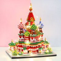 瓦西里大教堂小颗粒微积木大人高难度建筑拼装成年立体 大教堂灯光版预售90天发货(送工具包)