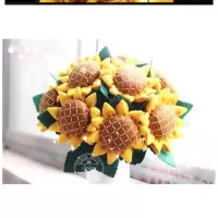 自制布艺太阳花向日葵花束手工制作成人不织布DIY材料包礼品 12779朵太阳花无包装短花枝