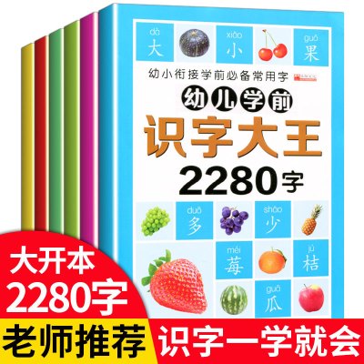 儿童认字书幼儿园看图识字卡片1442字注音绘本2-3-4-6岁宝宝早教 老师推荐:加厚识字2280字6本 L