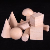 圆柱小学立体图形几何积木体形状教具模型正方体数学一年级体长方 橡木12粒大积木收藏(20根小棒)送说明书
