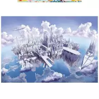 大号平图2000成人拼图大拼图难度10000恶搞水晶1000块带框puzzle 黄色空中城堡1000分区