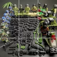 兼容樂高军事组装武器拼装男孩子玩具积木6-7-8-9-10岁手抢 深蓝色空中雄鹰6款