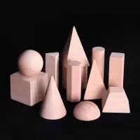 幼儿园木头教具积木正方形块儿童数学玩具小方块正方体立方体 大颗粒12个(榉木)几何积木收纳袋+图纸