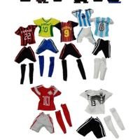 女孩玩具巴比礼服衣服洋娃娃换装短裙休闲古装时装芭比公主服装。 男球衣 随机3件