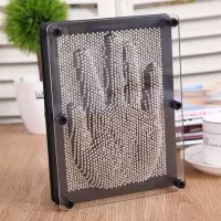 3D魔术手膜克隆三维立体特大钉针脸印手印玩具儿童百变针画手模 金属款 中号
