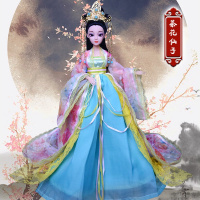 关节芭比公主一家三口中国古装娃娃女孩体系列古装套装大礼包王子 茶花仙子 单拍衣服(不含娃娃和配饰)