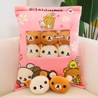 一大袋子ins玩偶内有里面娃娃圣诞抱枕零食公仔网红生日有小 轻松熊抱枕8个公仔 40*50