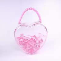 宝石塑料水晶公主孩子卡通钻石串珠玩具儿童小女力仿动物粉色亚克 粉色20颗+透明心形盒