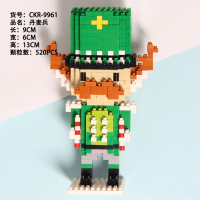 小兵积木钻石查胡桃微型小克拉夹子拼装颗粒拼装积木玩具儿童 麋鹿小兵