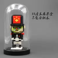小兵积木钻石查胡桃微型小克拉夹子拼装颗粒拼装积木玩具儿童 圆展示盒(不含小兵)