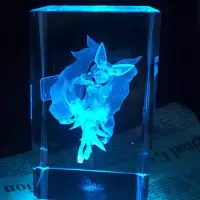 貂蝉荣耀手办李白韩信水晶王者模型周边凤求凰水晶孙悟空蓝牙露娜 安其拉 纽扣电池款不刻字