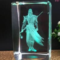 貂蝉荣耀手办李白韩信水晶王者模型周边凤求凰水晶孙悟空蓝牙露娜 李白凤求凰 纽扣电池款不刻字