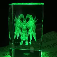 貂蝉荣耀手办李白韩信水晶王者模型周边凤求凰水晶孙悟空蓝牙露娜 吕布 纽扣电池款不刻字