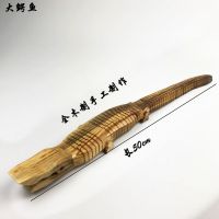 工艺摆件海豚恐龙鳄鱼模型仿真木质玩具儿童松鼠木制木头鱼鲨鱼 褐色褐色