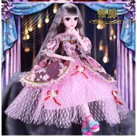 套装活动时尚1-5岁紫色凯蒂可爱组合芭娃娃比60cm裙边晚礼服玩偶 蒂娜-尊贵版 无音乐60厘米2套衣服+礼盒+赠品