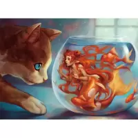 加厚成人拼图配大500片风景图胶粉少女花季儿童玩具木质 美人鱼