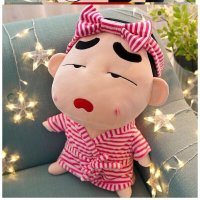 立体超软人偶男宝宝男童一体布偶小号车载娃娃摆件毛绒后窗车公仔 粉色浴袍(瞌睡了)G39 80厘米(送衣服代写卡片)