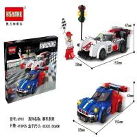 拖车货车兼容乐模型组装输车大卡小汽车高大货运系列拼装积赛车。 两款赛道车