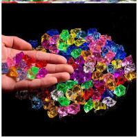 儿童玩具宝石冰块七彩色小钻塑料水晶钻石亚克力五彩缤纷碎石饰品 22mm彩色250颗