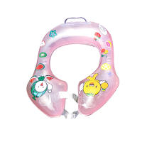 幼儿腋下圈儿童月防后仰圈脖圈可调节新款0-2个婴儿游泳宝宝 粉色腋下圈送打气筒