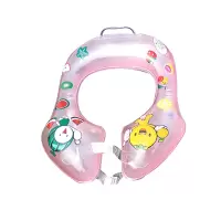 幼儿腋下圈儿童月防后仰圈脖圈可调节新款0-2个婴儿游泳宝宝 粉色腋下圈送打气筒