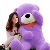 玩偶公仔生熊布娃布朗熊玩具送超大娃特大号女友毛绒2女1.8米巨型 紫色瞌睡熊 1米