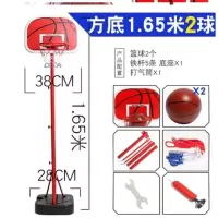 标准儿童投蓝可移动篮球架成年室外室内玩具篮筐幼儿园家庭用小孩 1.65米豪华方形底可升降+2球落地式