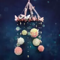 挂饰捕梦网布贴画婴儿布艺床铃不风铃学生制作手工织布消 蝶花飞舞挂饰