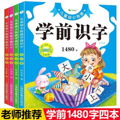 乖宝宝超右脑汉字生字小孩子文字识字卡3000字幼儿园小学拼音大全 幼小衔接学前识字1480字4册