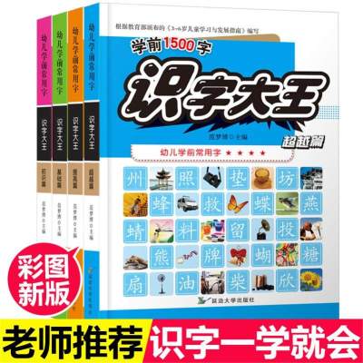 乖宝宝超右脑汉字生字小孩子文字识字卡3000字幼儿园小学拼音大全 幼儿学前常用1500字4册