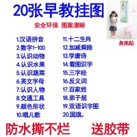 aoe儿童24个拼音字母表26个英文字母表挂图标准图读物汉字贴墙用 精选20张+身高贴(送胶带)