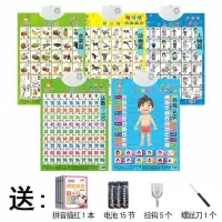 小孩学拼音字母单面神器墙挂大班20197学习图片韵母表彩色4认知卡 人物+动物+水果+1到100+自我认识
