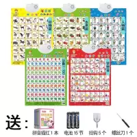 小孩学拼音字母单面神器墙挂大班20197学习图片韵母表彩色4认知卡 拼音+1到100+人物+动物+水果[5