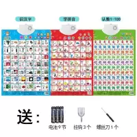 小孩学拼音字母单面神器墙挂大班20197学习图片韵母表彩色4认知卡 拼音+汉字+1到100[3张]