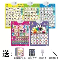 小孩学拼音字母单面神器墙挂大班20197学习图片韵母表彩色4认知卡 人物+动物+水果+数字+颜色[5张