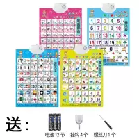 小孩学拼音字母单面神器墙挂大班20197学习图片韵母表彩色4认知卡 汉字+笔画+英文+乘法表[4张]