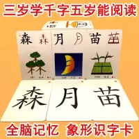 黑白启蒙识字卡3000字幼儿园自主全套幼童小孩想象幼儿童图片汉字 加厚第1册双面覆膜打孔3个铁环