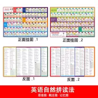 标准发音48个英语国际音标有声挂图小学生音标字母入发声学习机 新版自然拼读挂图2张(无声)