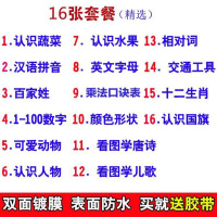 宝宝识字挂图数字拼音贴图动物幼儿园认识墙贴画认物挂贴宝贝儿童 K64-精选16张早教挂图