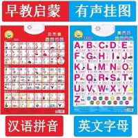 挂图识字卡汉语拼音英语字母abc一年级宝宝幼儿有声音数学认数全 英文字母拼音-G51-R59