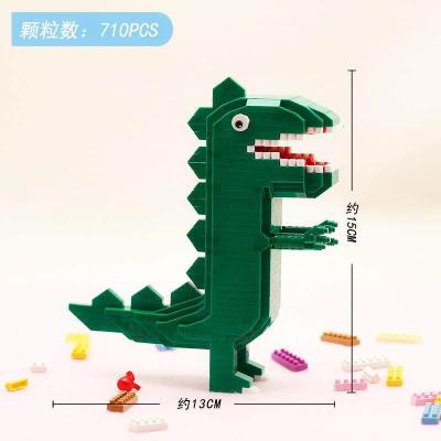 小颗粒独角兽微钻积木卡通小马拼插男孩女孩成人玩具 恐龙