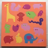墙体砖头拼图积木墙大颗粒泡沫壁挂式玩具兼容墙贴挂墙幼儿园 粉红色532