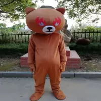 网红熊人偶服装熊本熊布朗熊人偶服装抖音发传单皮卡丘人偶行走装 浅棕火布朗熊 M