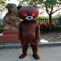 网红熊人偶服装熊本熊布朗熊人偶服装抖音发传单皮卡丘人偶行走装 深棕火布朗熊 S