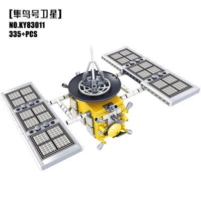新年儿童航天飞机发射站飞船拼装积木模型玩具 隼鸟号卫星