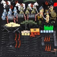 新年军事人仔部队八路军日军德军基地拼装男战争积木玩具 中美打日18人